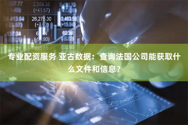 专业配资服务 亚古数据：查询法国公司能获取什么文件和信息？