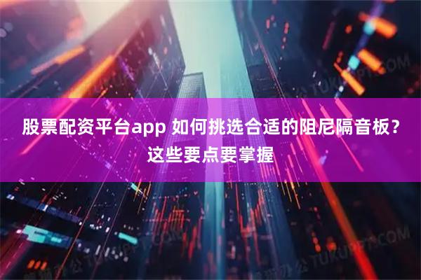 股票配资平台app 如何挑选合适的阻尼隔音板？这些要点要掌握